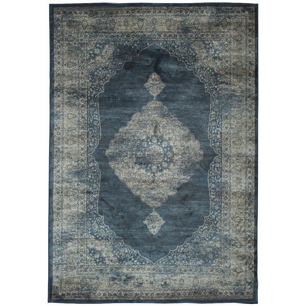 Samuel Navy Blue/Silver Area Rug - 9' x 12'