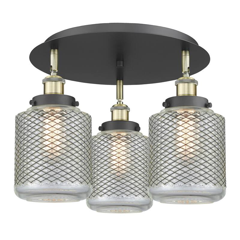 Innovations Lighting 916-3C-10-18 Edison Flush Edison 3 Light 18" Wide