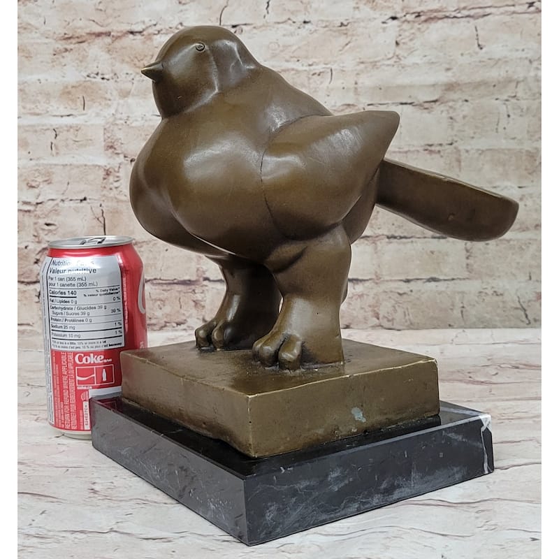 Bird By Fernando Botero Bronze Pigeon Dove Statue Sculpture Marble Base 10 Inches X 8 Inches