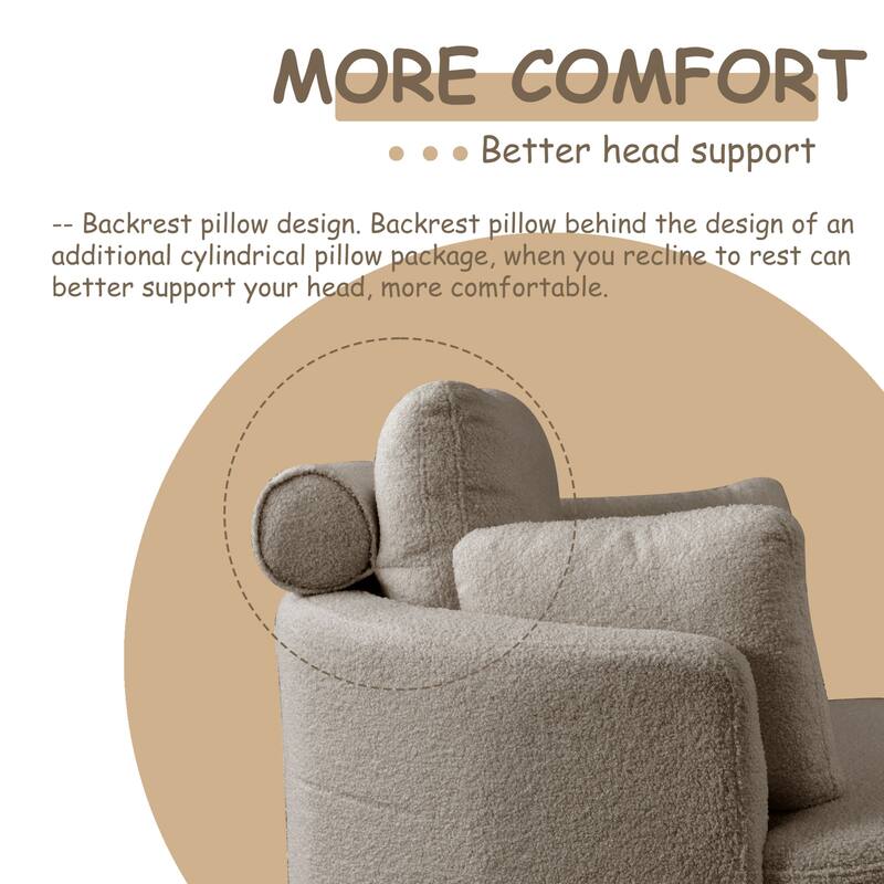 39"W Moon Upholstered Swivel Accent Barrel Chair with Storage Ottoman for Living Room - 51 x 39 x 30.5