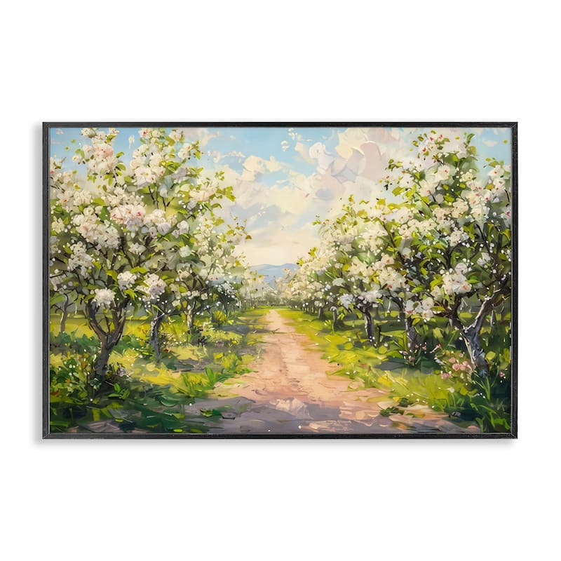 Stupell Path Through Flowering Trees Framed Giclee Art Design By LSR Creative Studio - 18 x 12 - Black