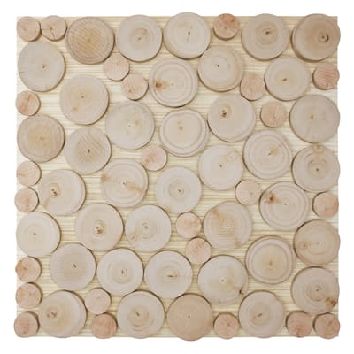11 7/8"W x 11 7/8"H x 1/2"P Timbercut Wood Mosaic Wall Tile, Eucalyptus - 11 7/8"W x 11 7/8"H x 1/2"P