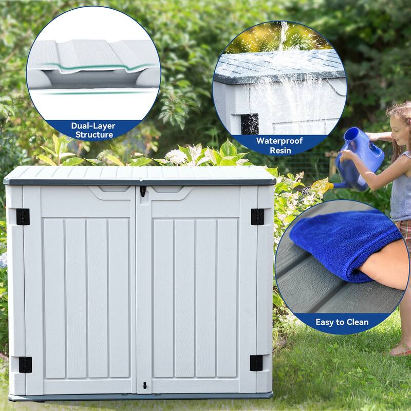 Moasis 4.45 ft. W x 2.75 ft. D Resin Horizontal Storage Shed