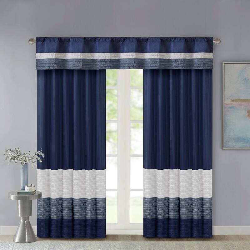 Polyoni Pintuck Curtain Panel - Multi-Color