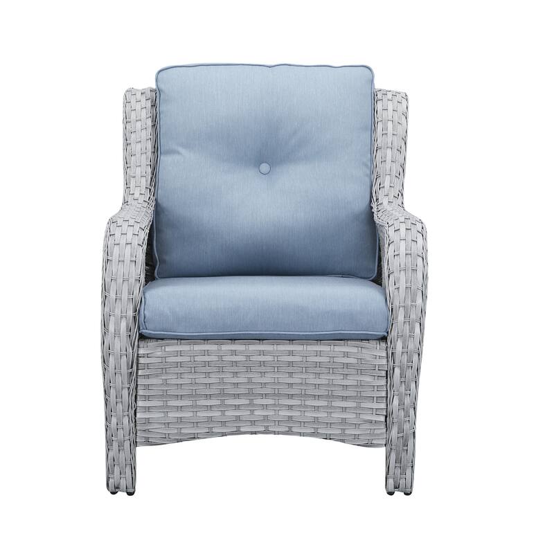 Gymojoy Outdoor 3-Seat Sofa Pario Chair Coffee Table with Cushion