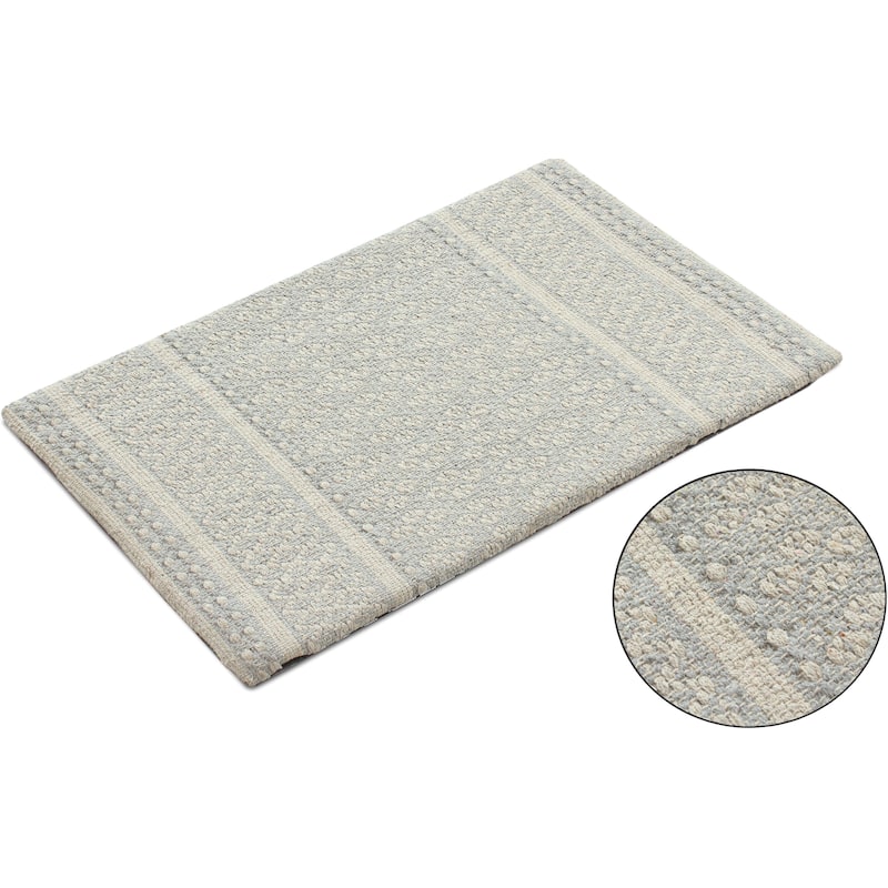 Revitalize Your Kitchen with Comfort and Style! Woven Cotton Anti-Fatigue Mat - 18x30 Inches - 18''x30'' - Gray
