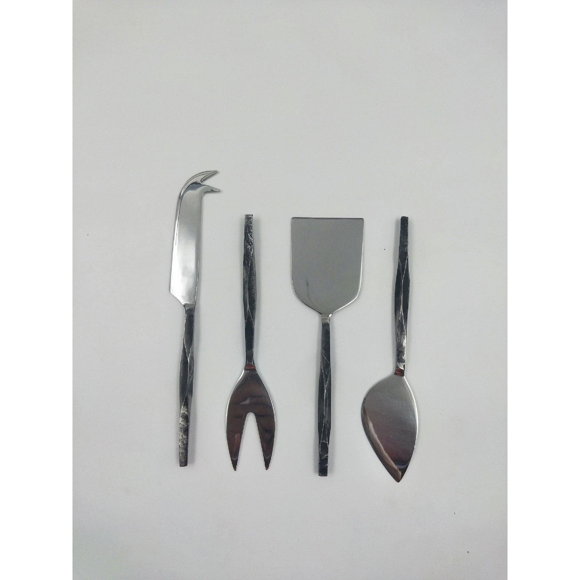 Set of 4 Cheese Set Silver - SILVER