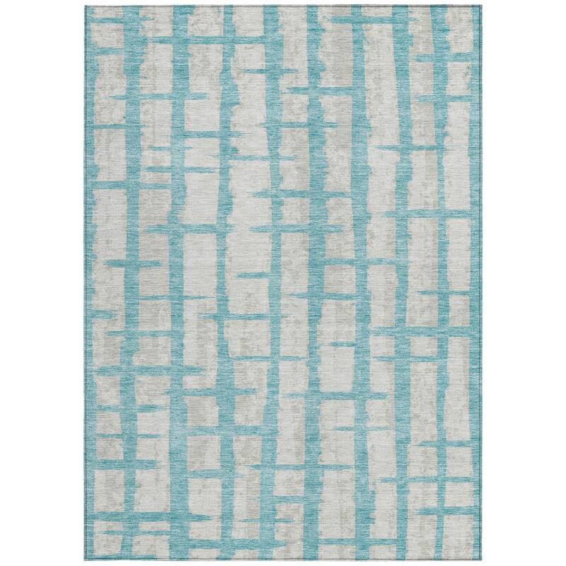 HomeRoots Striped Transitional Rectangle Outdoor Rug