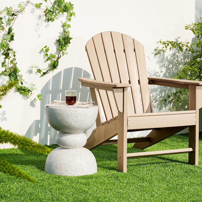 Glitzhome 17"H Multi-functional MGO Garden Stool Outdoor Table
