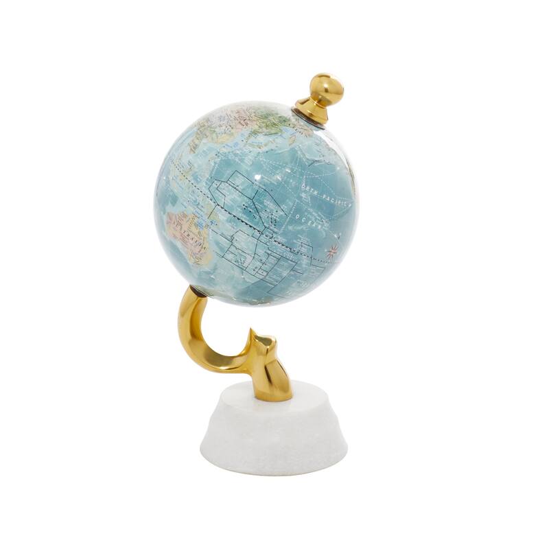 Blue Aluminum Coastal Globe
