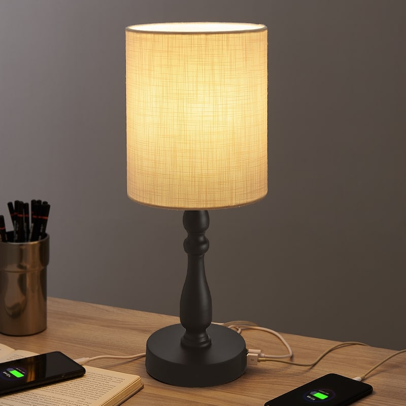 3-Way Dimmable Touch Control Small Table Lamp with USB Port