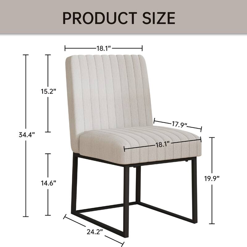 Mid Century Modern Dining Chair with Black Metal Legs