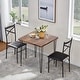 preview thumbnail 3 of 8, Kitchen Dining Room Table Set with 2 Chairs for Small Space, Apartment,Metal Steel Frame