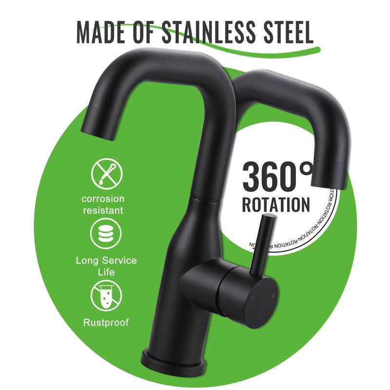 WOWOW Single Handle Bar Faucet With Swivel Spout