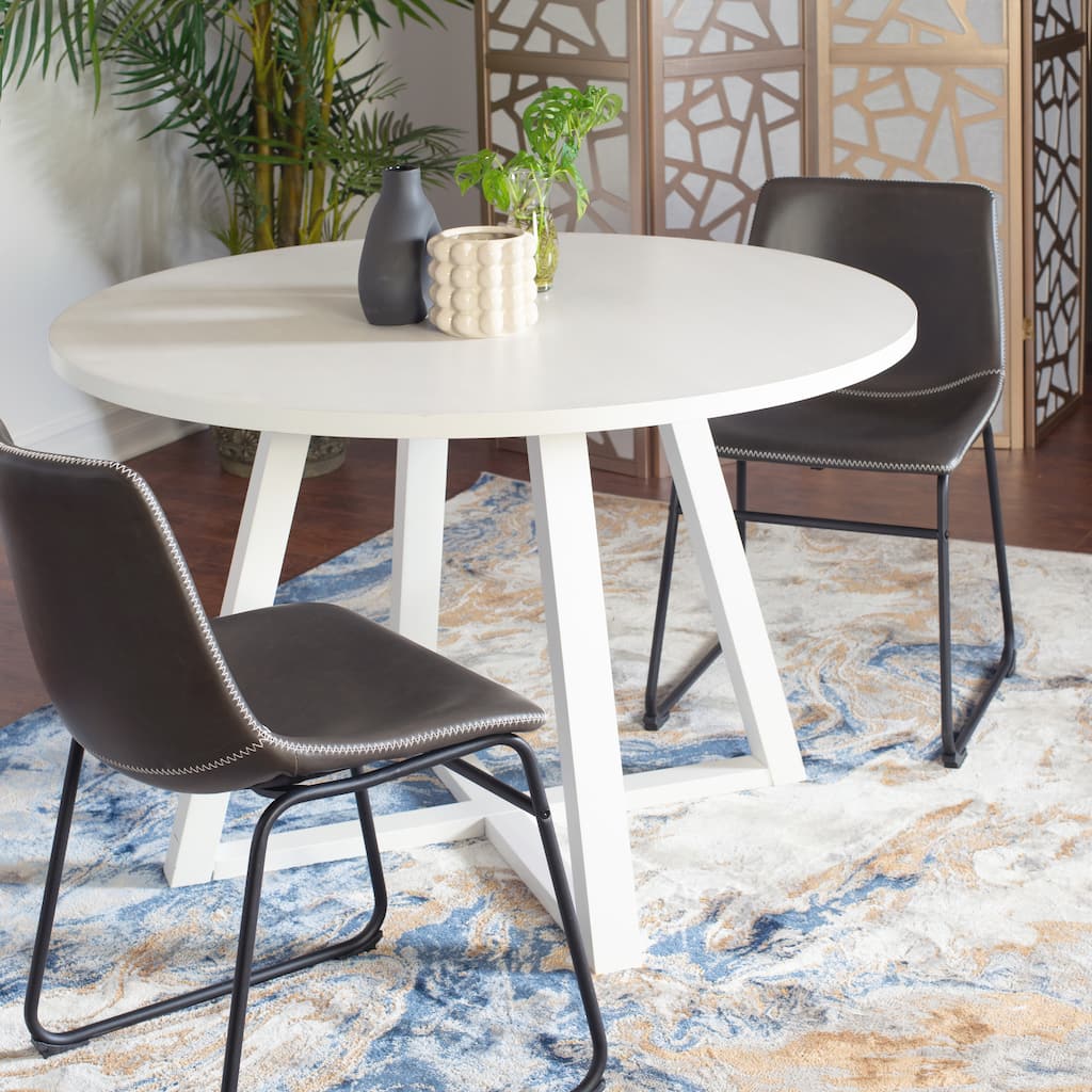 3 Pieces Dining Table Set for 2, Home Kitchen Round Dining Table with 2 Stylish Chairs, for Living Room, Restaurant