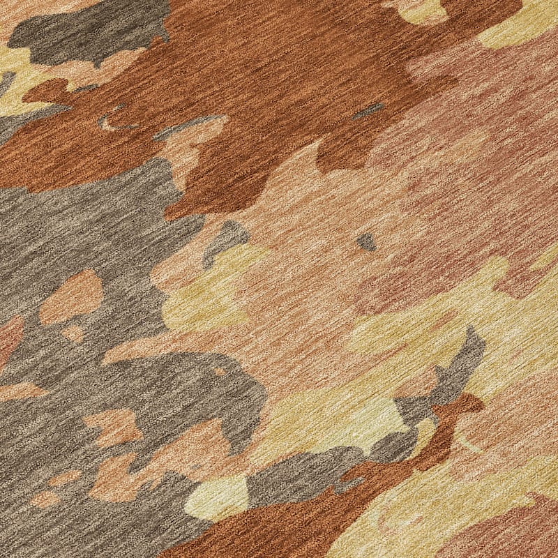 Machine Washable Indoor/ Outdoor Abstract Mexi Chantille Rug