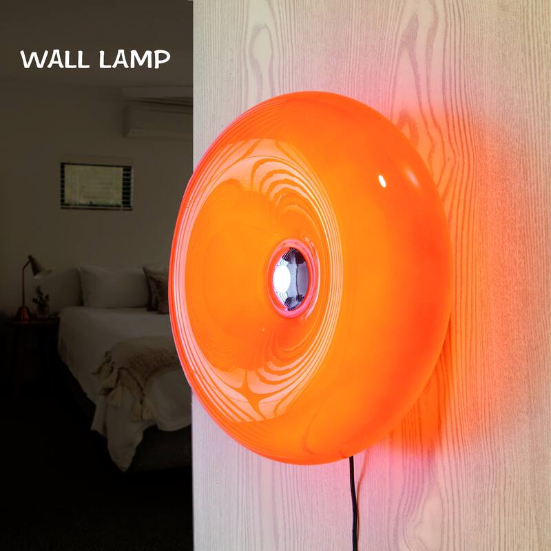 12 Inch LED red glass shade wall sconce/ Desk Lamp
