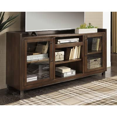Starmore Contemporary Extra Large TV Stand Brown/Gunmetal - 70"W x 19"D x 35"H