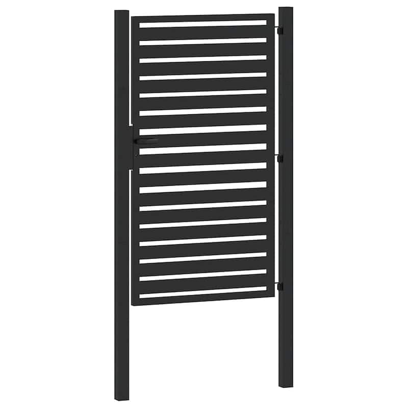 vidaXL Patio Gate Lockable Black 39.4x47.2" Aluminium