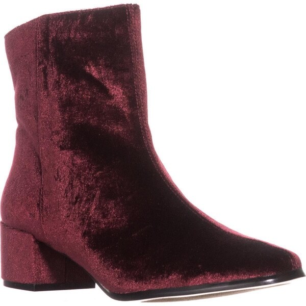 wine velvet boots