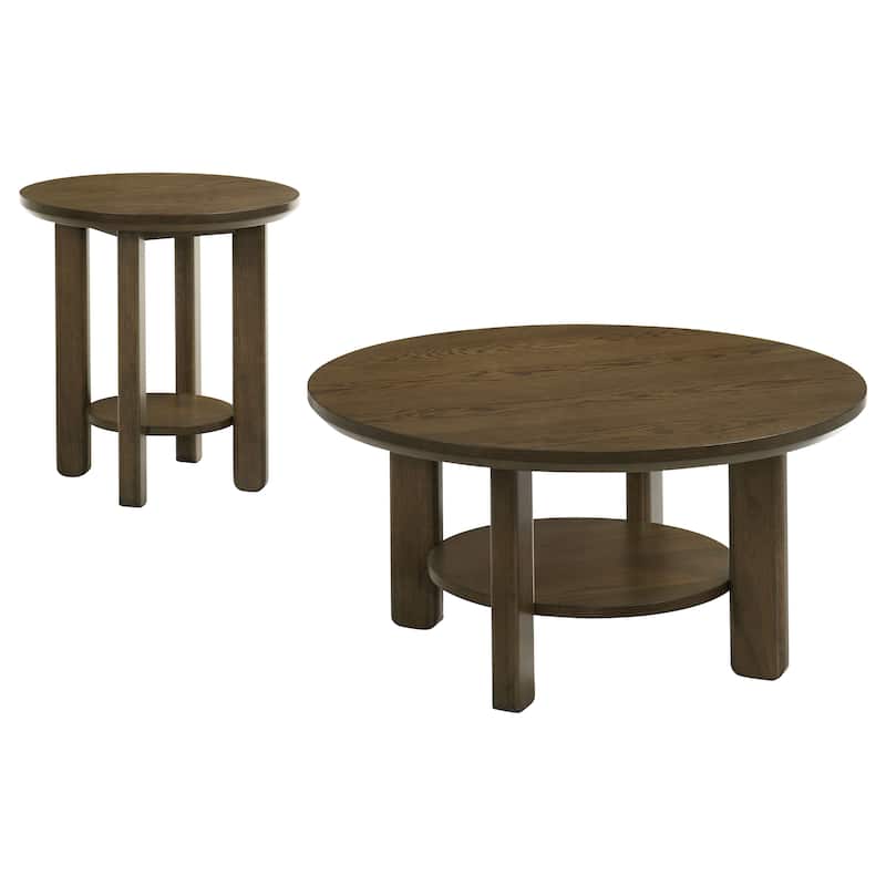 Ottowa Round Wood Coffee Table Set