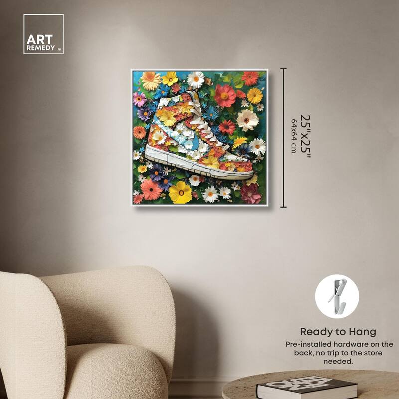 Painted in Floral Sneaker Canvas by Art Remedy