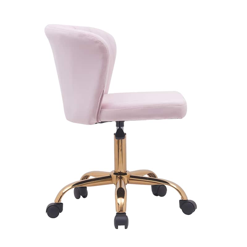 Porthos Home Rye Velvet Office Chair with Gold Chrome Legs
