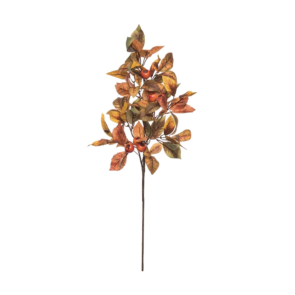 Transpac Fabric 26 in. Multicolor Harvest Leaves Spray - Multi