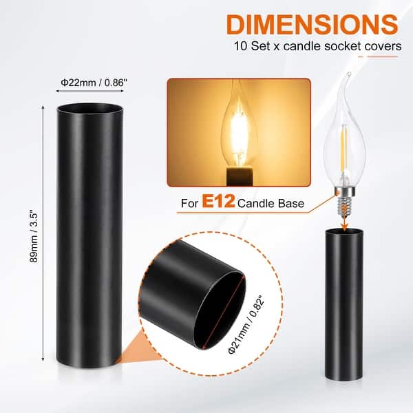 dimension image slide 89 of 102, Metal Chandelier Socket Sleeves Insulation Heat Shrinkable