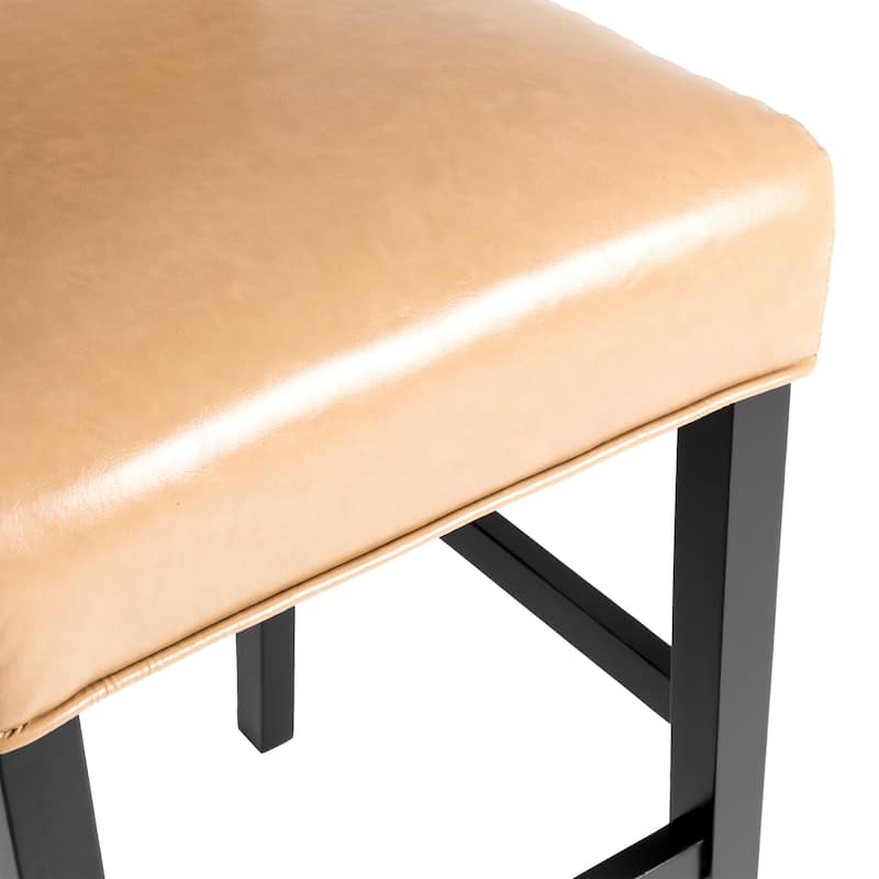 Glitzhome Set of 4 45"H PU Riveted Upholstered Pub/ Bar chairs Bar Stools