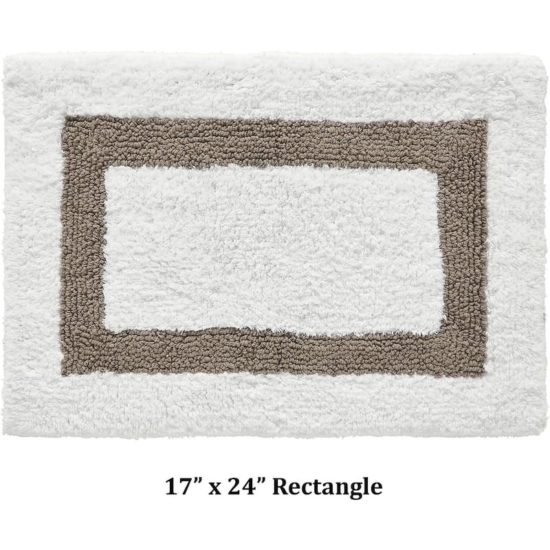 Better Trends Hotel Collection in Race Track 100% Cotton Super Absorbent Reversible Double Sided Machine Washable Bath Mat Rug