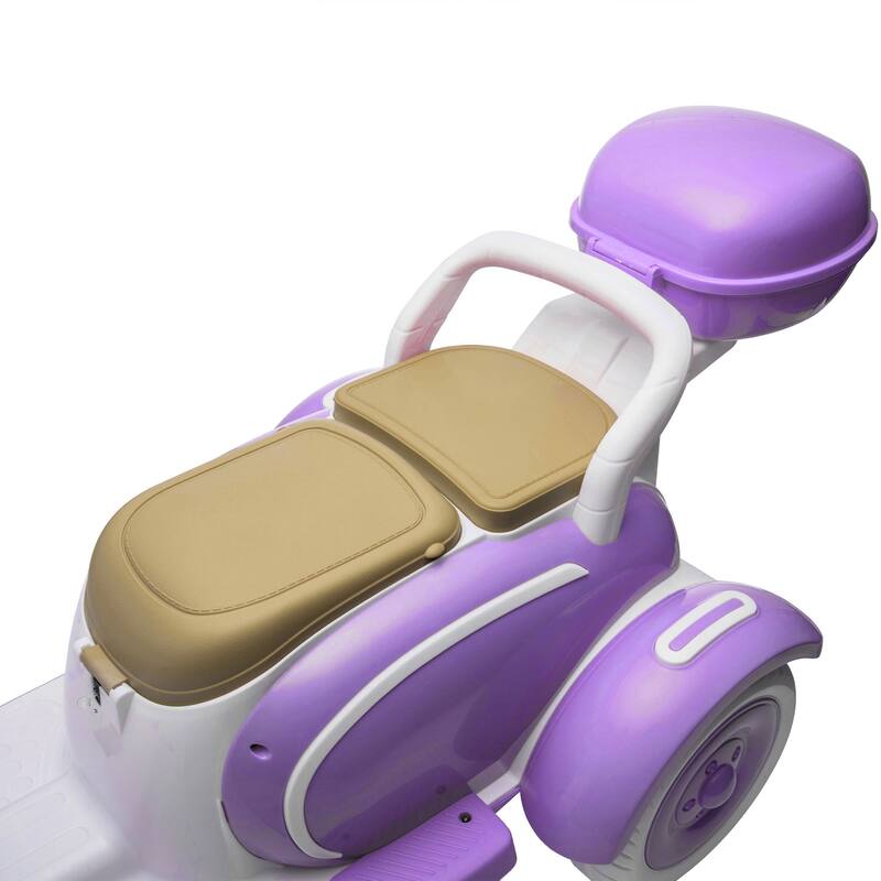 Purple Kids Electric Car Ride-On Car 2-Seater Ride-On Toy with Bluetooth Music