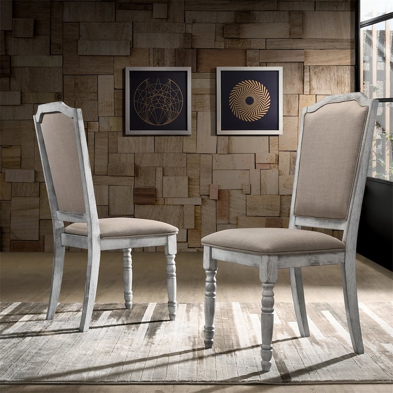 Turned Leg Wood Dining Chair, Set of 2
