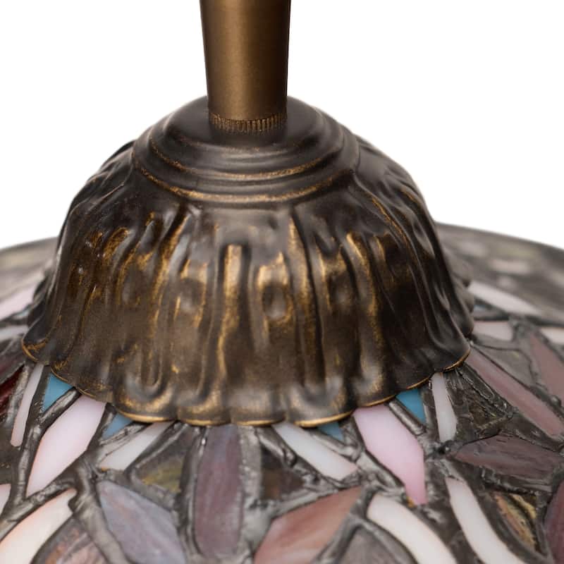Parisian River of Goods Multi-Color Stained Glass Shade 59-Inch Floor Lamp - 17.5" x 12" x 59"
