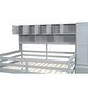 preview thumbnail 13 of 12, Full Size Loft Bed Storage Kids Bed with Storage Compartments, Shelf, Wardrobe, Storage Stairs, Under-bed Desk, Cabinets, Grey