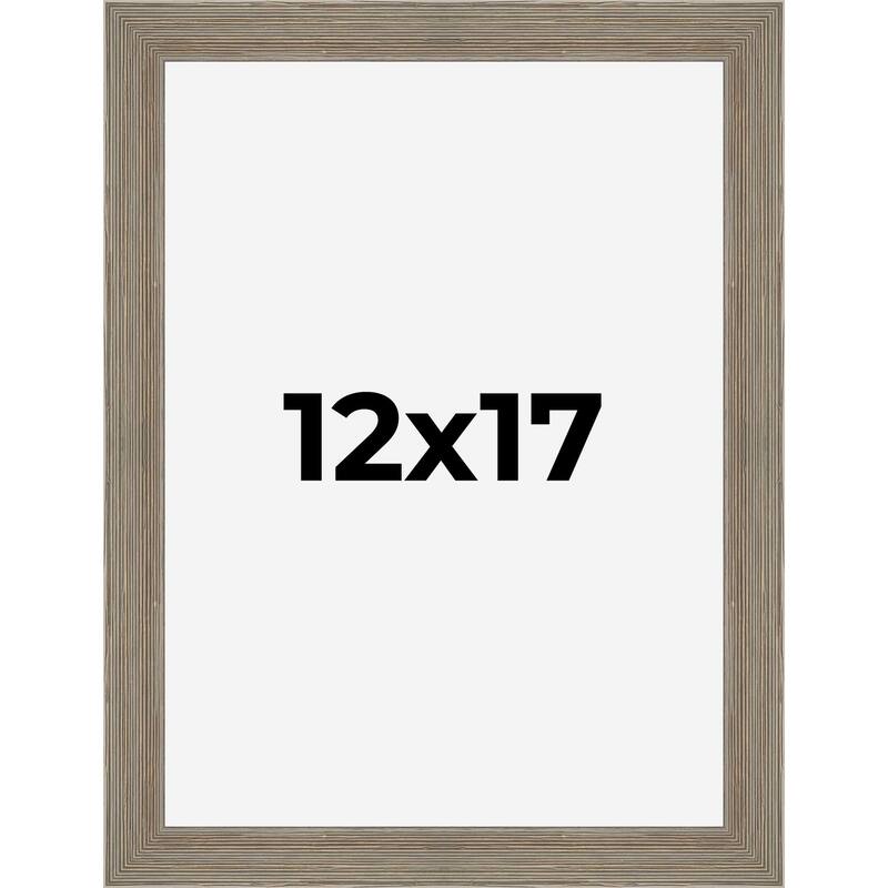 12x17 Grey Rustic Wide Barnwood Picture Frame - UV Acrylic, Foam Board Backing, Hanging Hardware