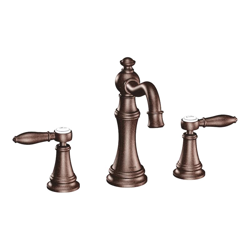 Moen TVS42108 Weymouth 1.2 GPM Widespread Bathroom Faucet with Pop-Up - Oil Rubbed Bronze
