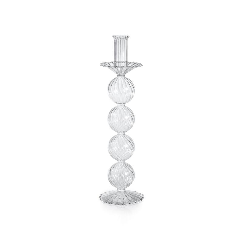 Sabadell Swirl Glass Taper Candle Holders, Set of 2