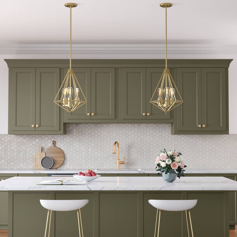 Millennium Lighting Dawes 3 Light Pendant Fixture - Modern Gold
