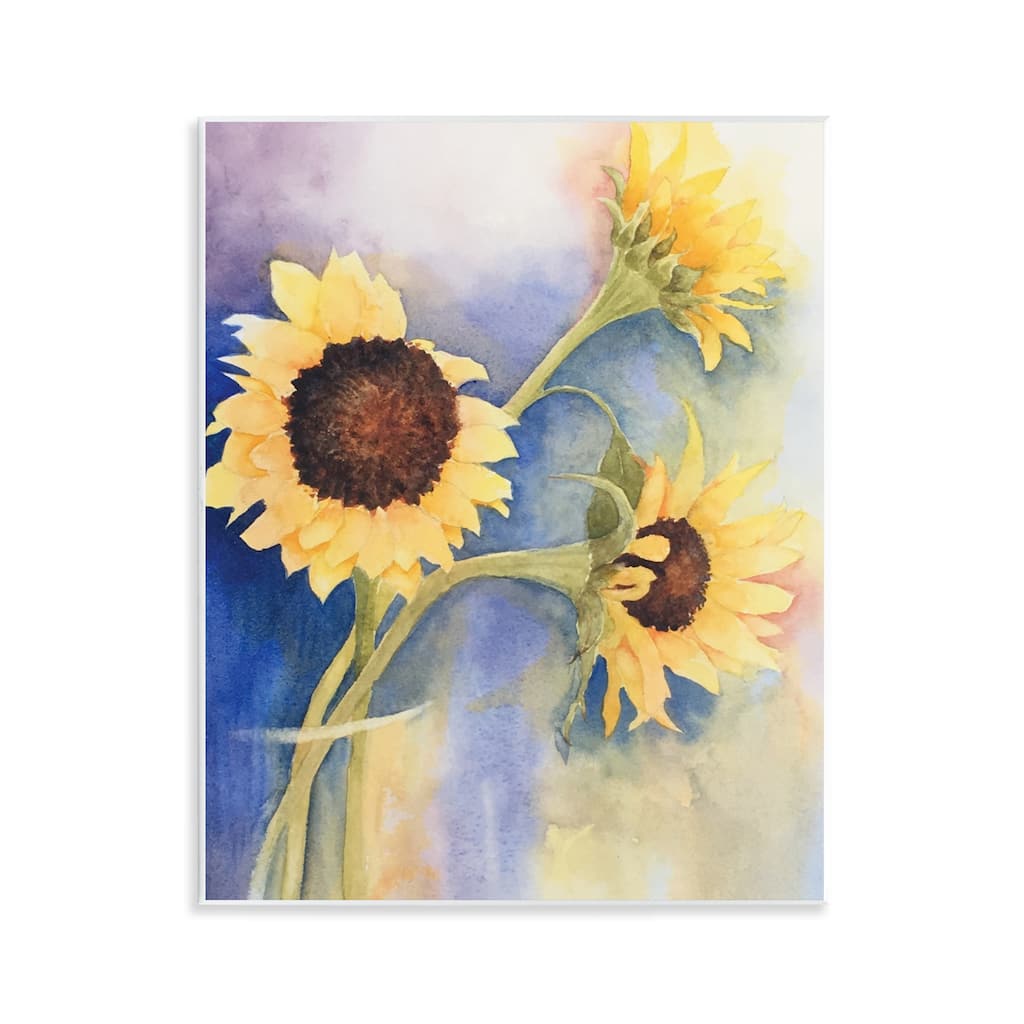 Stupell Sunflower Trio in Vase Wall Plaque Art Design By Stephanie Fielden