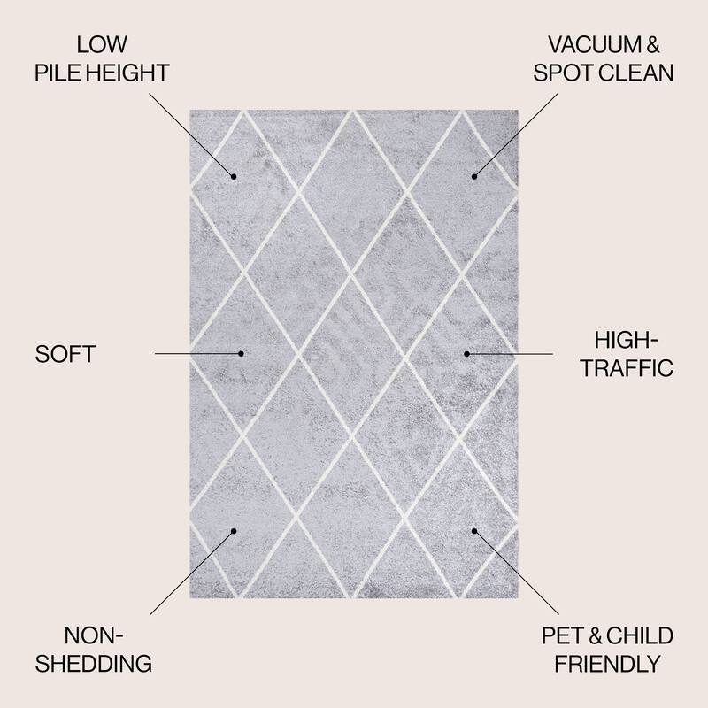 JONATHAN Y Viscon Minimalist Diamond Trellis Area Rug