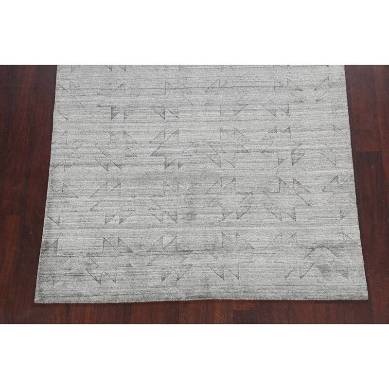 Geometric Oriental Moroccan Contemporary Area Rug Wool Hand-knotted - 4'11" x 7'9"