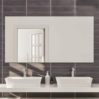 Eviva Sleek 48" x 30" Rectangular Modern Frameless Mirror - Clear