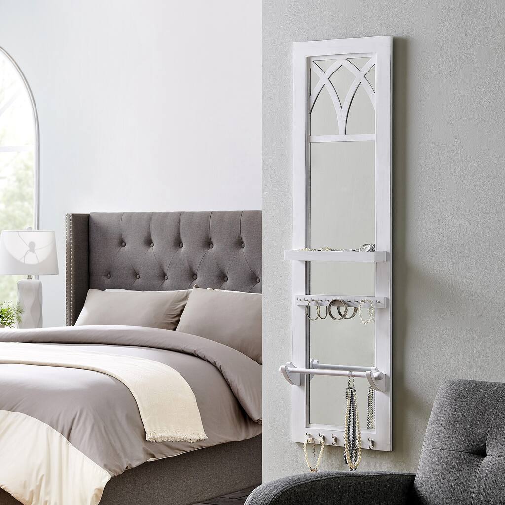 FirsTime & Co. Cecelia White Farmhouse Arch Jewelry Organizer