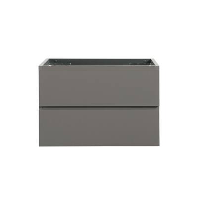 24" Wall-Mounted Bathroom Vanity with Sophisticated Walnut Finish, and Pre-Assembled Design - No Basin Included