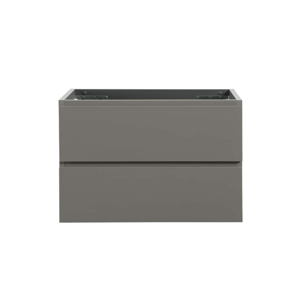 GDFStudio - Alice Wall-Mounted Bathroom Vanity with Modern Double Drawer and Soft-Close Functionality