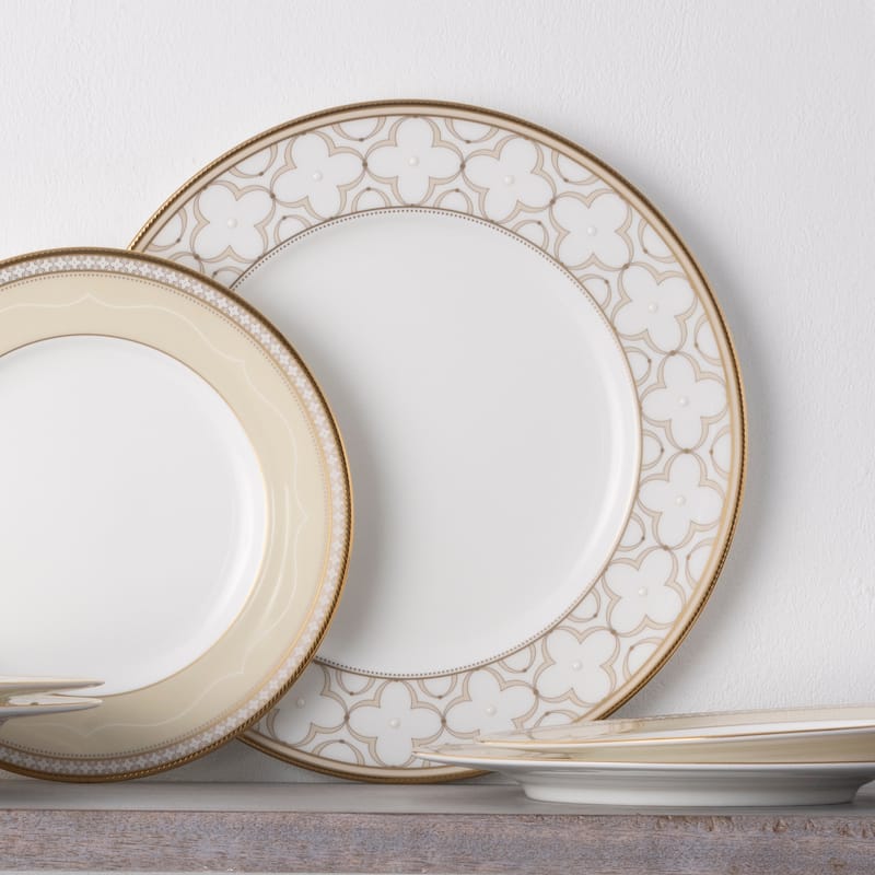 Noritake Trefolio Gold Set Of 4 Dinner Plates, 11"