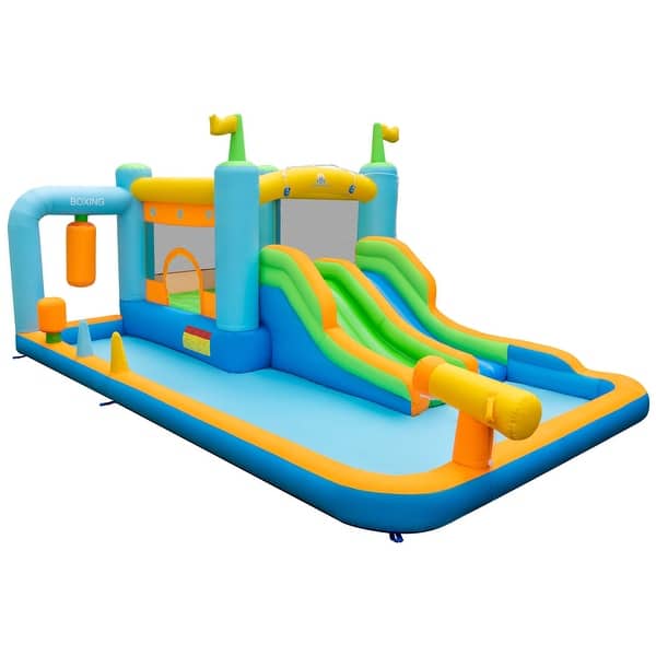 slide 2 of 10, Costway Inflatable Water Slide Giant Kids Bounce House Park Splash - See Details Multi - See Details - Kids