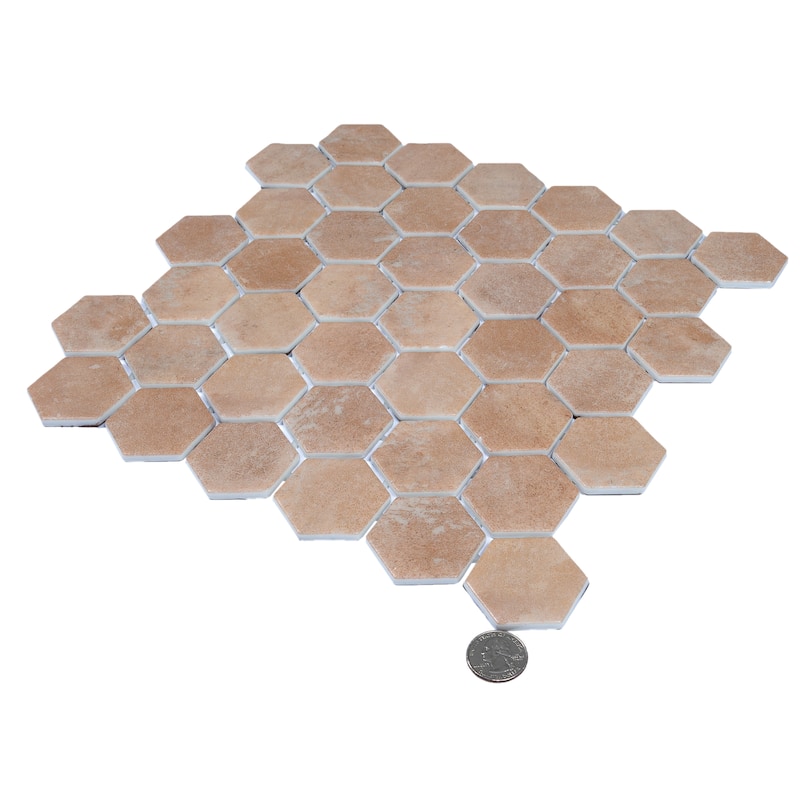 Lucenza 12x12 in. Matte Recycled Glass Hexagon Mosaic Wall and Floor Tile (5.28 sq ft/case, 6-Pack)