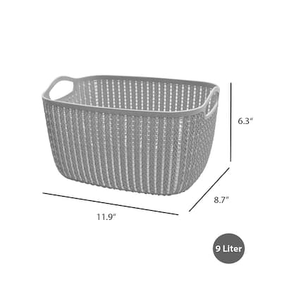 HANAMYA Storage Basket Organizer with Handle | Storage Bin, 9 Liter, Set of 6